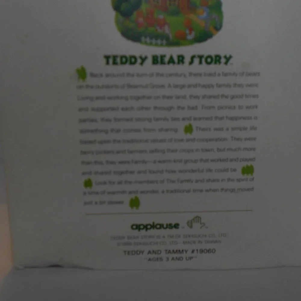 Vtg. 1986 Bride & Groom Teddy Bear Story